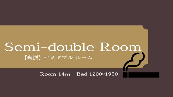 【喫煙】セミダブル（大人1名様利用時のみ添い寝可)